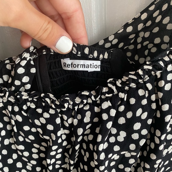 Reformation Bacio Ruffle Tie Back Crop Top - Picture 7 of 7